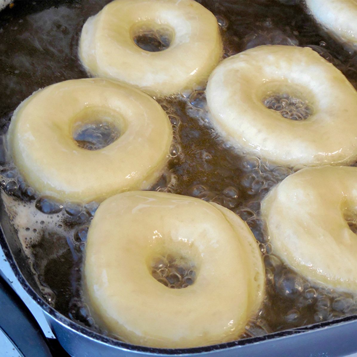 Doughnuts in oil